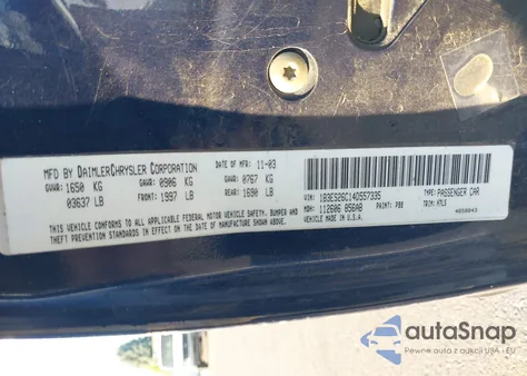 2004 Dodge Neon Se z USA, uszkodzony, nr VIN 1B3ES26C14D557335